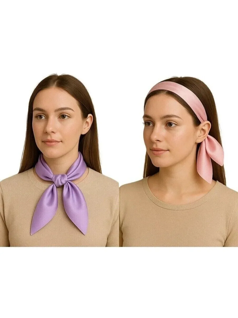 Lavender Purple  Satin Scarf 19x19, Western Cowboy Cowgirl Bandana, Boho Coastal